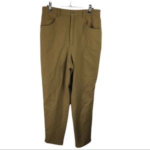 III STATE 100% Wool High Rise Taper Trouser Pants Pea Green sz 10 Straight Leg